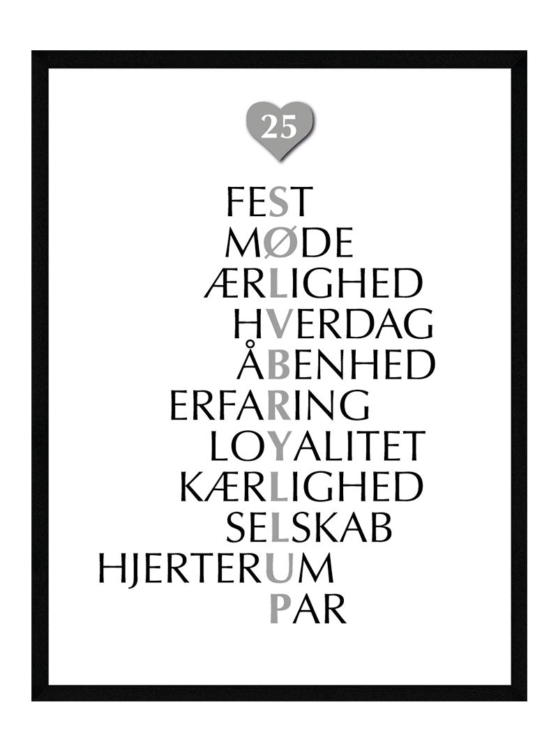 Sølvbryllup citat plakat