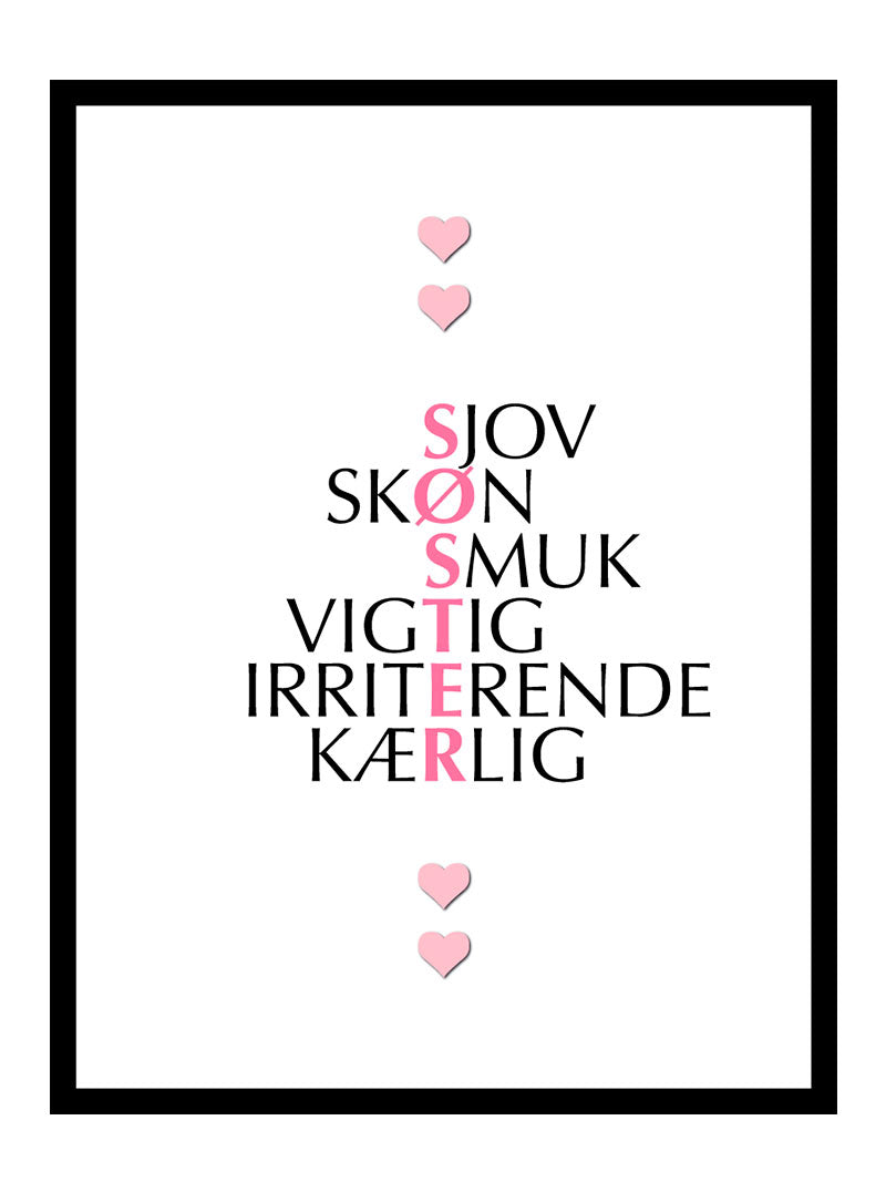 Søster citat plakat
