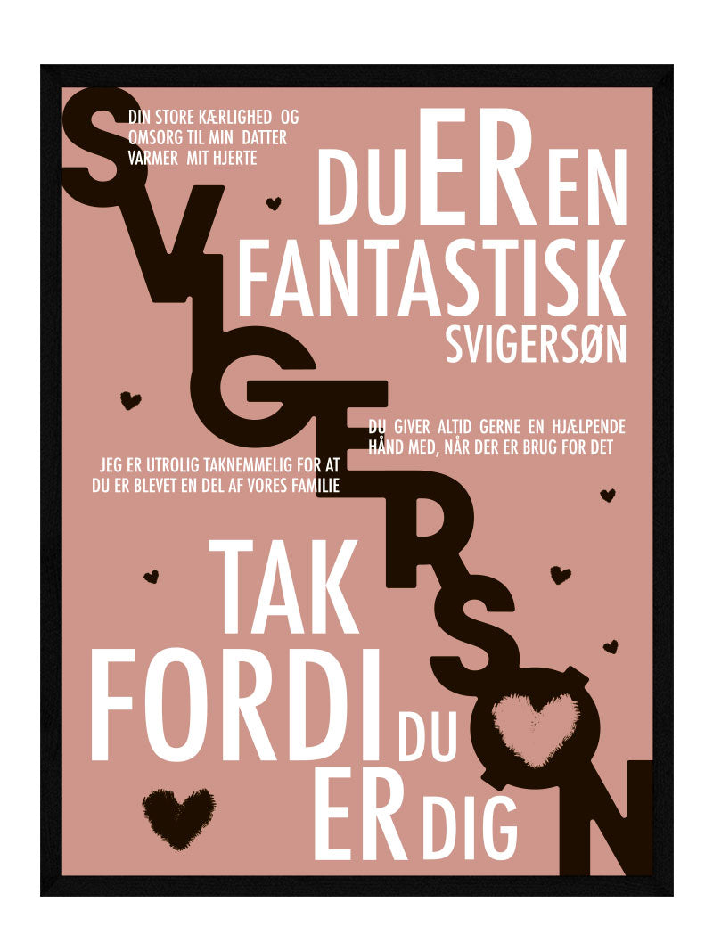 Svigersøn plakat - Personlig plakat