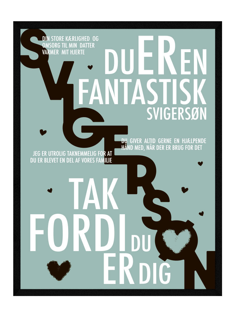 Svigersøn plakat - Personlig plakat