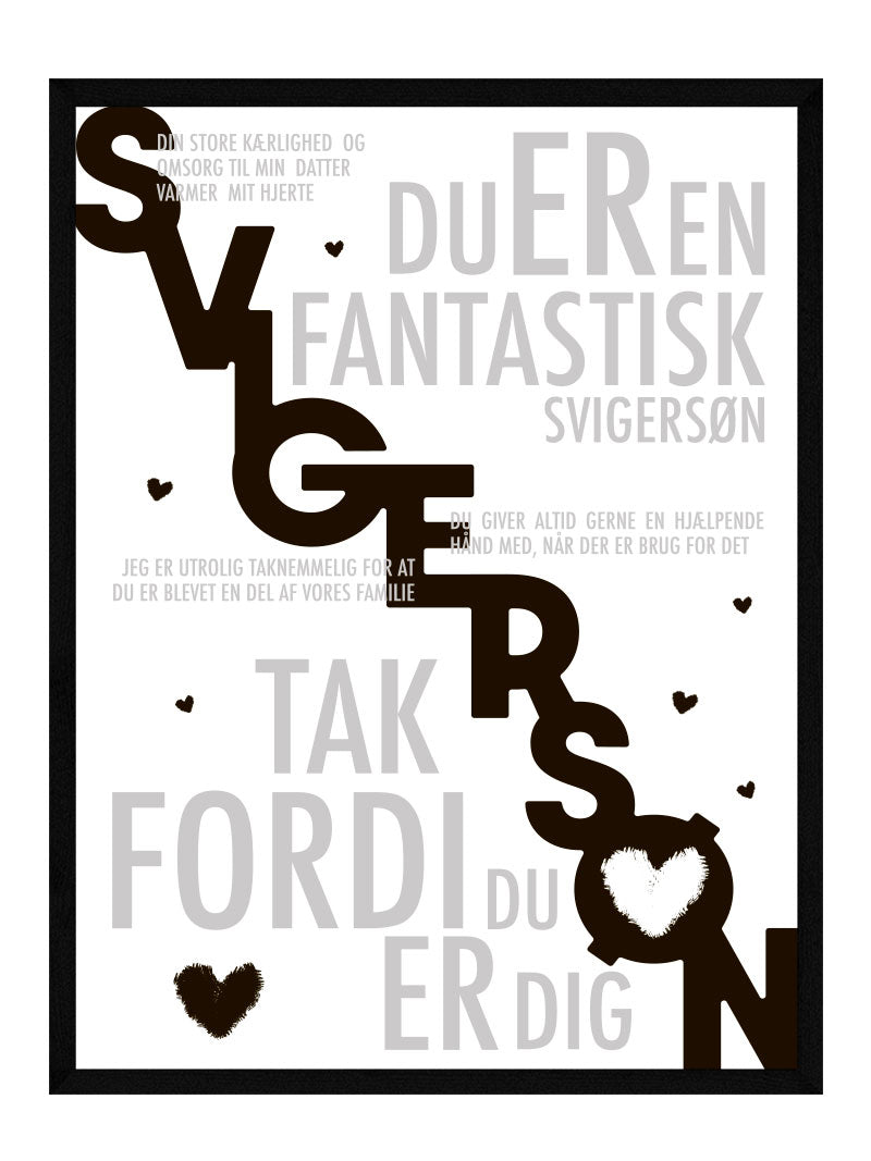 Svigersøn plakat - Personlig plakat