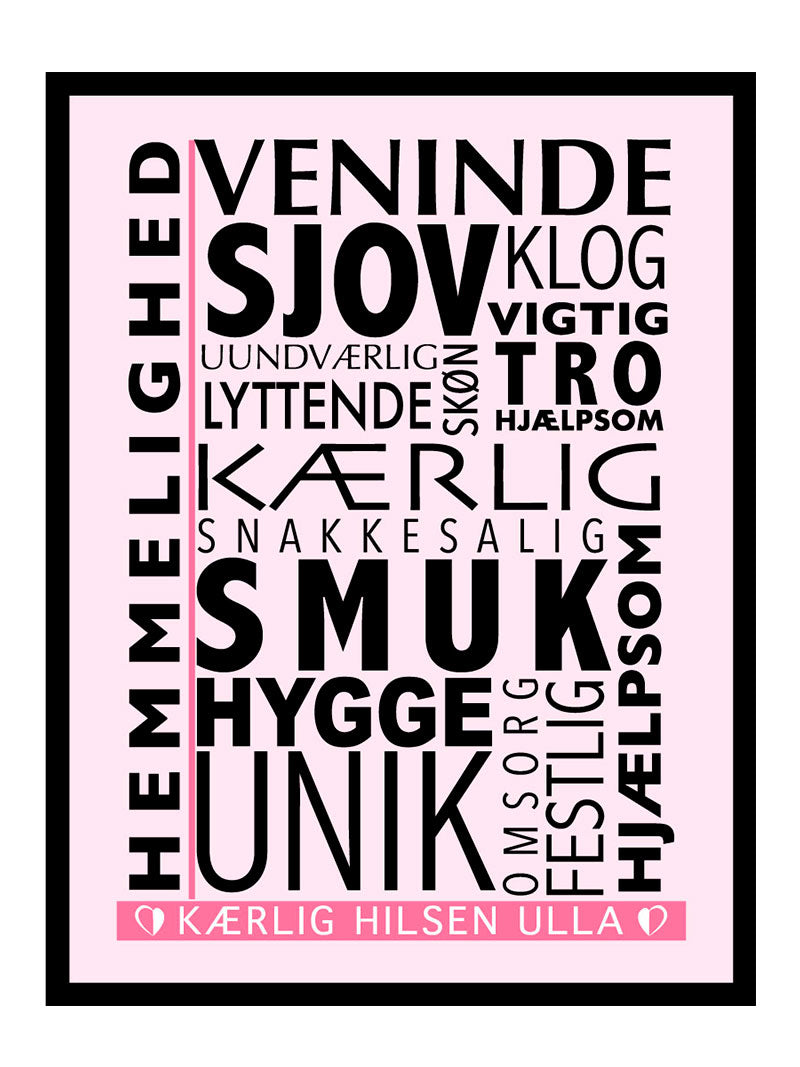 Veninde citat plakat