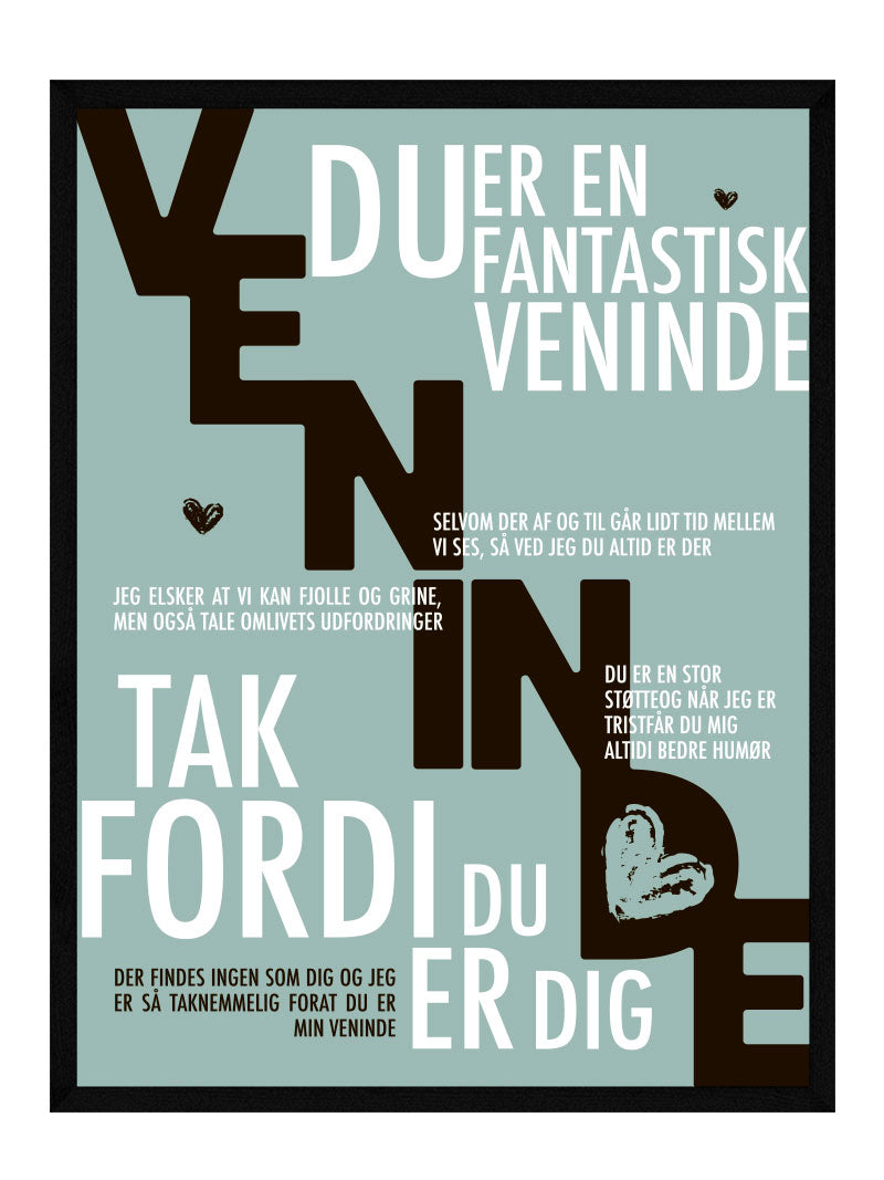 Veninde plakat - Personlig plakat