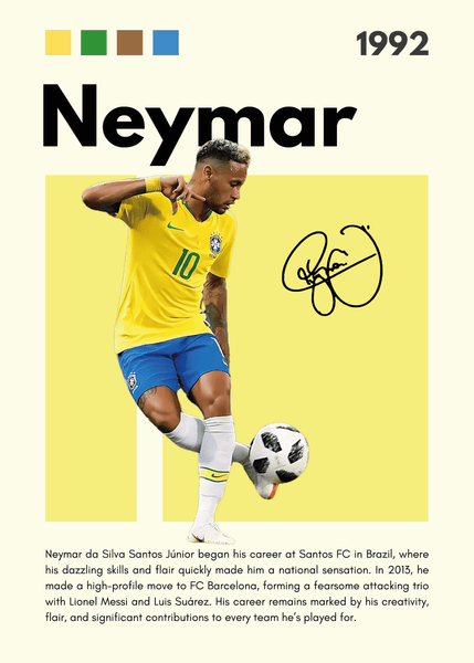 Fodbold Plakat 29 - Neymar