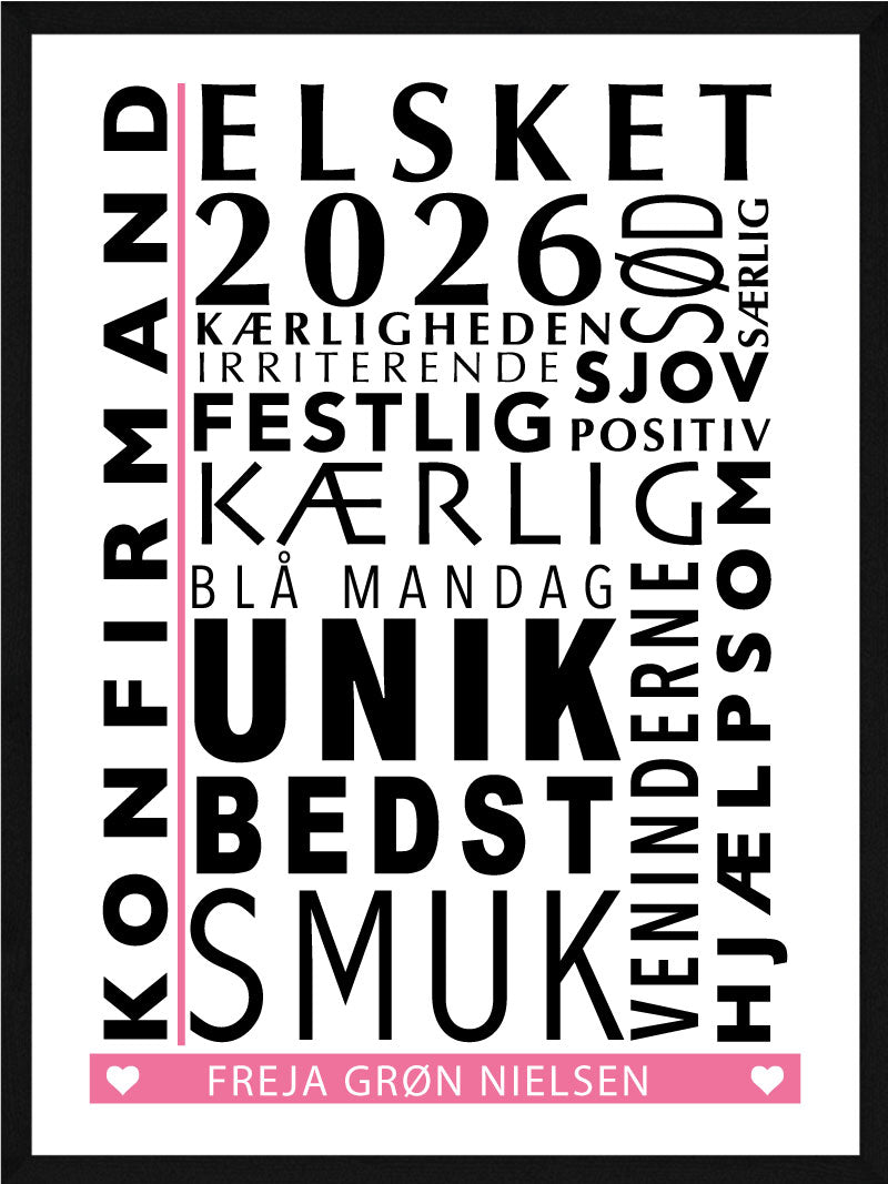 Konfirmand citat plakat pige