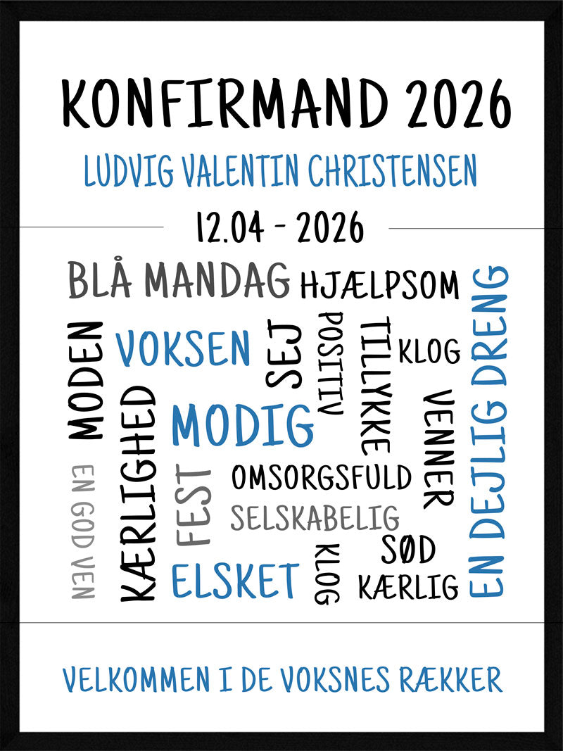 Konfirmand plakat / dreng