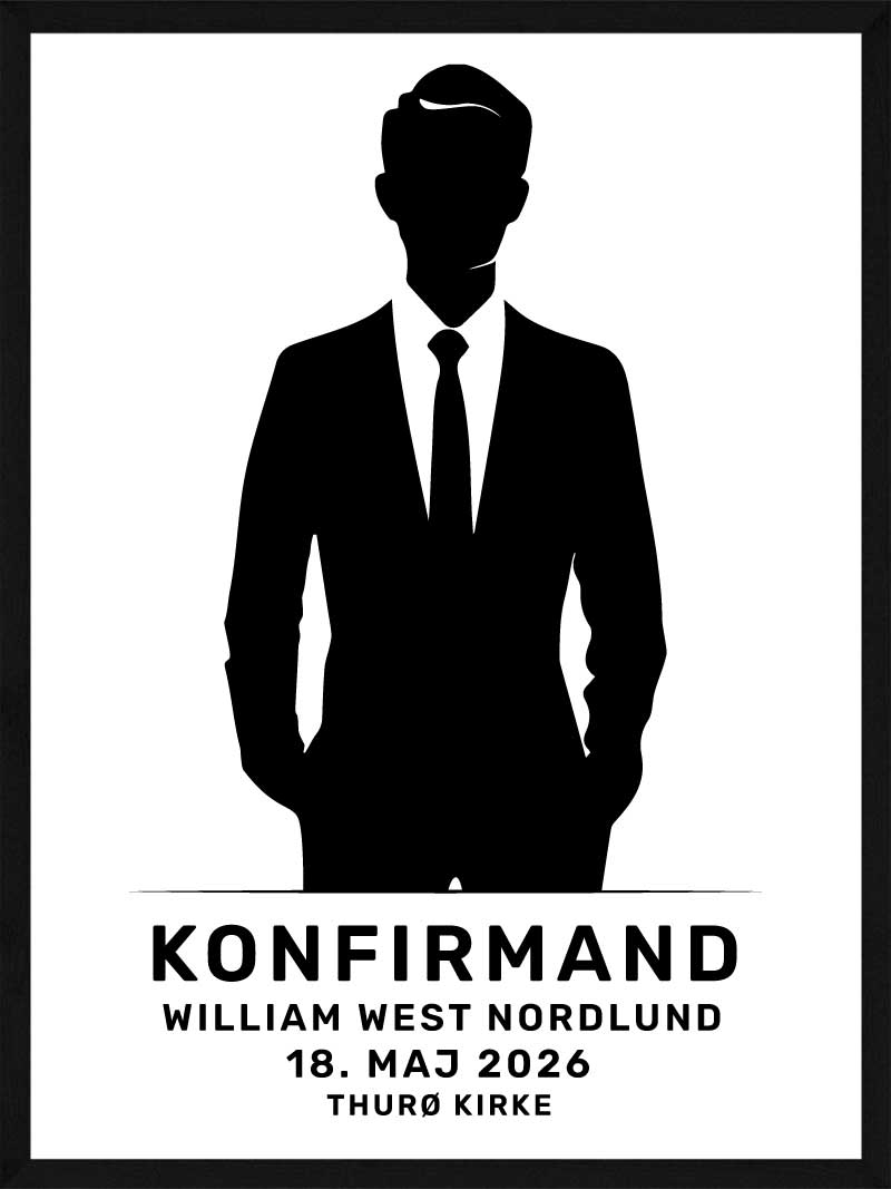Konfirmand Silhouette plakat dreng