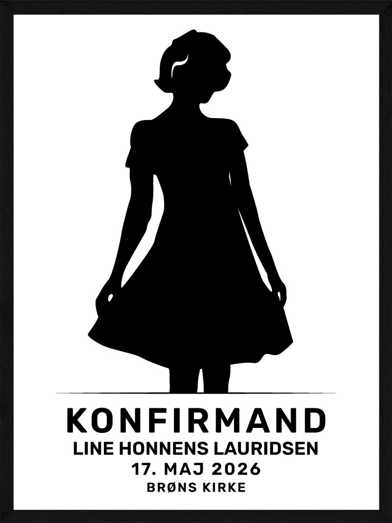 Konfirmand Silhouette plakat pige