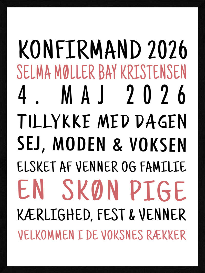 Konfirmand plakat pige version