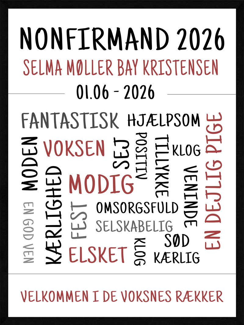 Nonfirmand plakat / pige