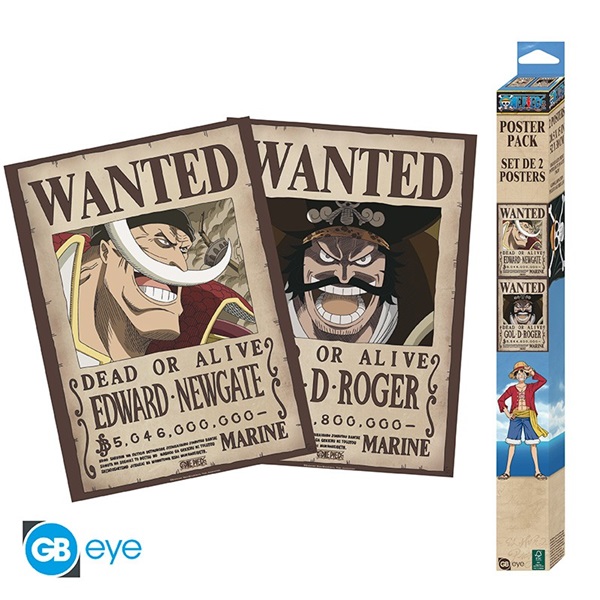 One Piece - Wanted Roger & Whitebeard - Chibi Posters Set