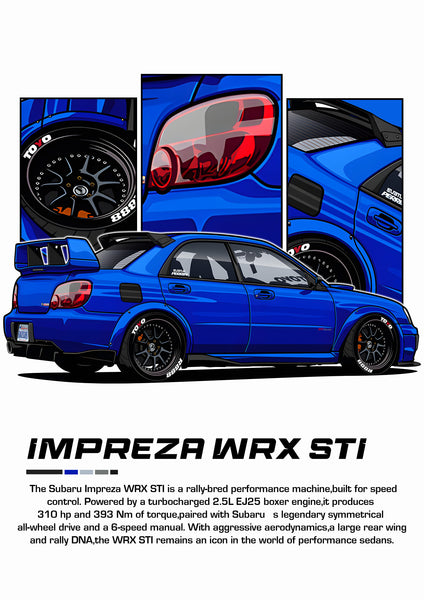 Bil Plakat 116 - Subaru Impreza WRX STI