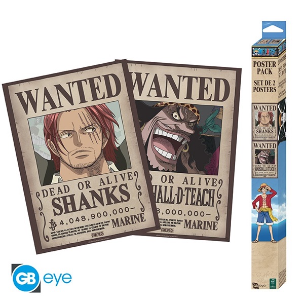 One Piece - Wanted Shanks & Blackbeard - Chibi Posters Set
